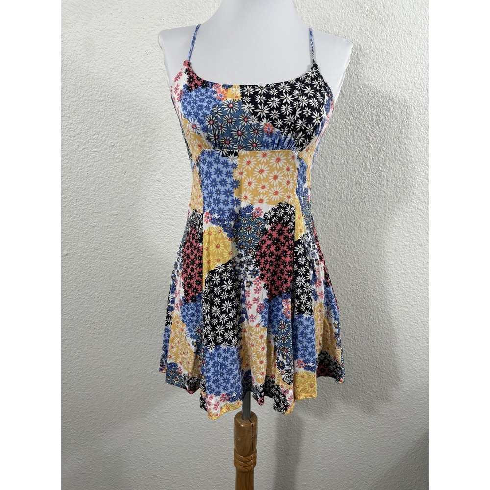 Forever 21 Dress Womens Small Multicolor Floral‎ Patchwork Y2K Style Mini